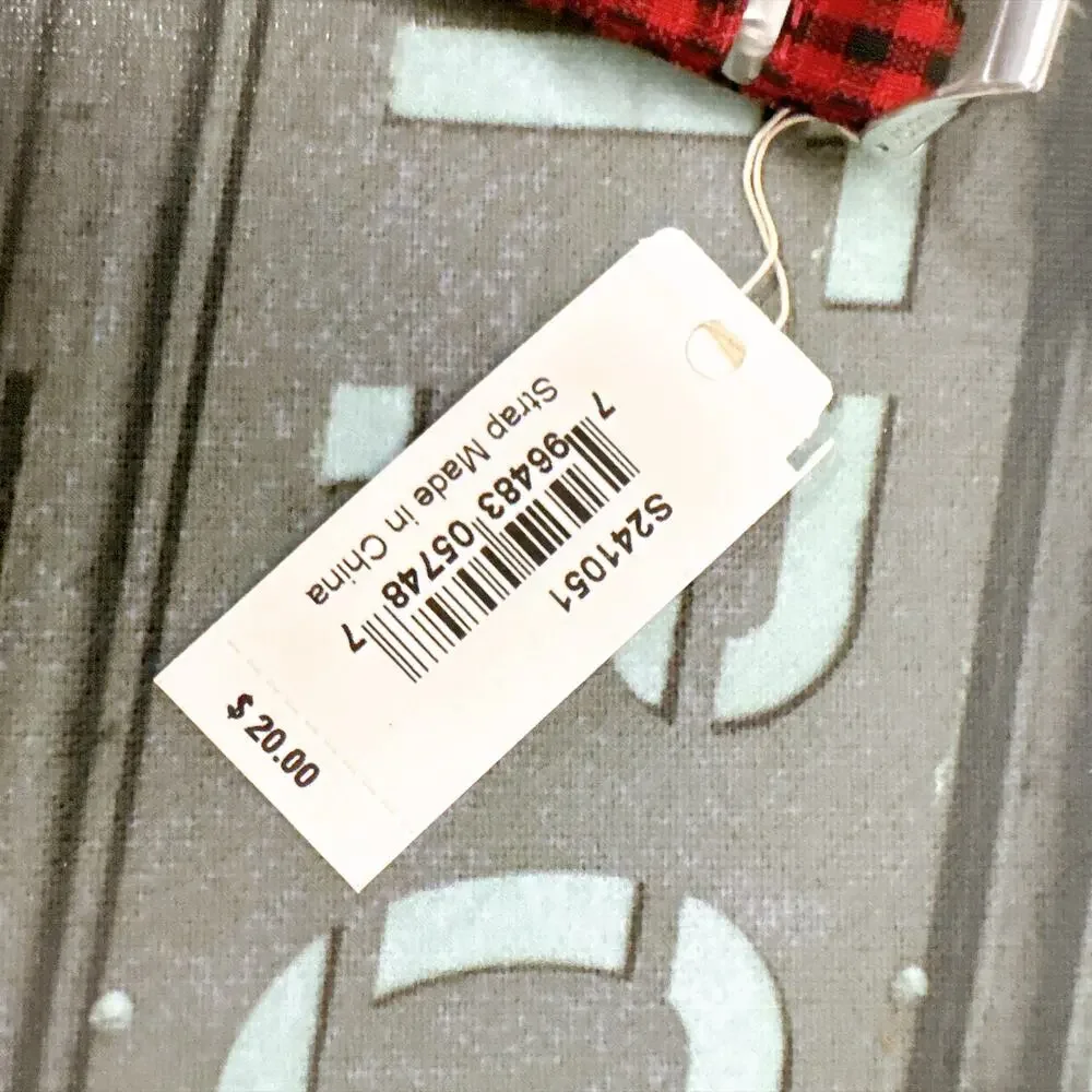 Fossil S241051 Red‑Black Buffalo Plaid Interchangeable Watch Strap